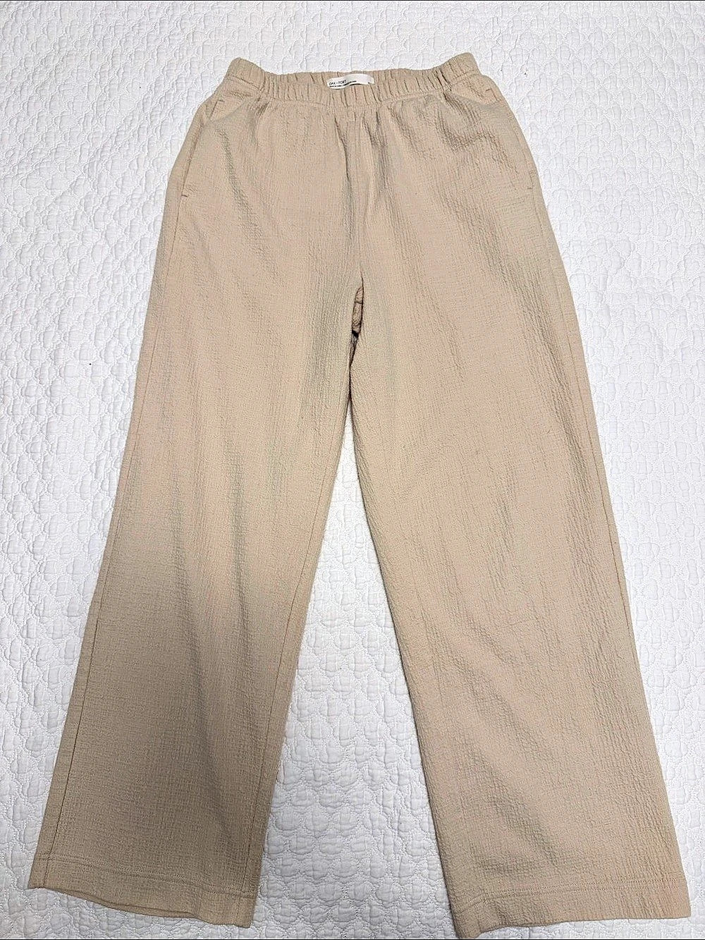 Oak + Fort Wide Leg Pants in Beige Size XS